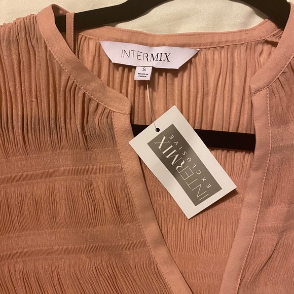 Intermix Blush Pleated Blouse - Picture 7 of 8